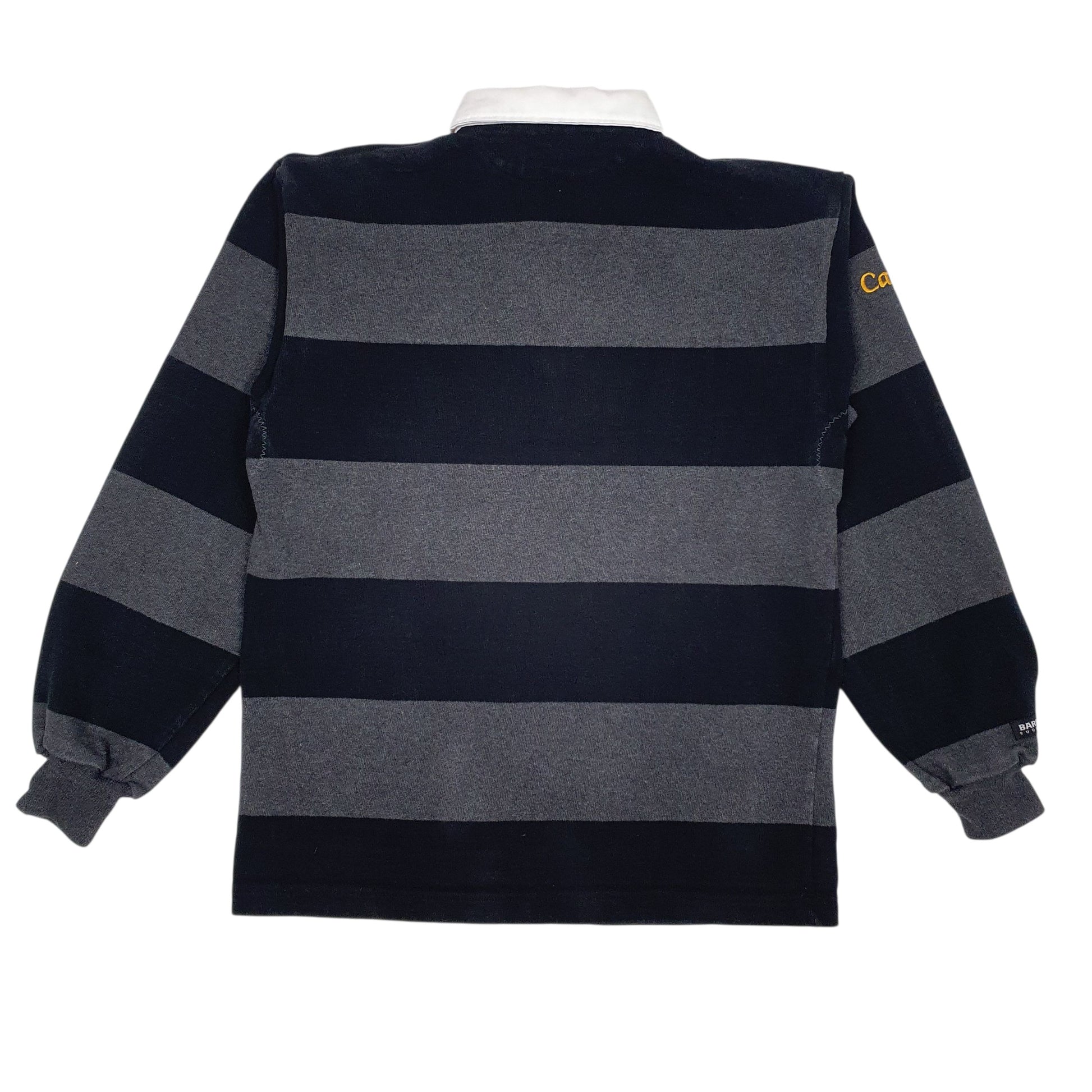 Mens Grey Barbarian Rugby Crewneck Polo Shirt