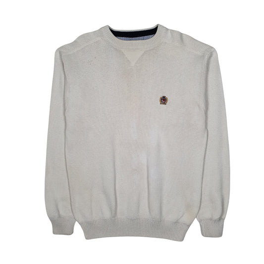 Mens Cream Tommy Hilfiger Heavy Knit Crewneck Jumper