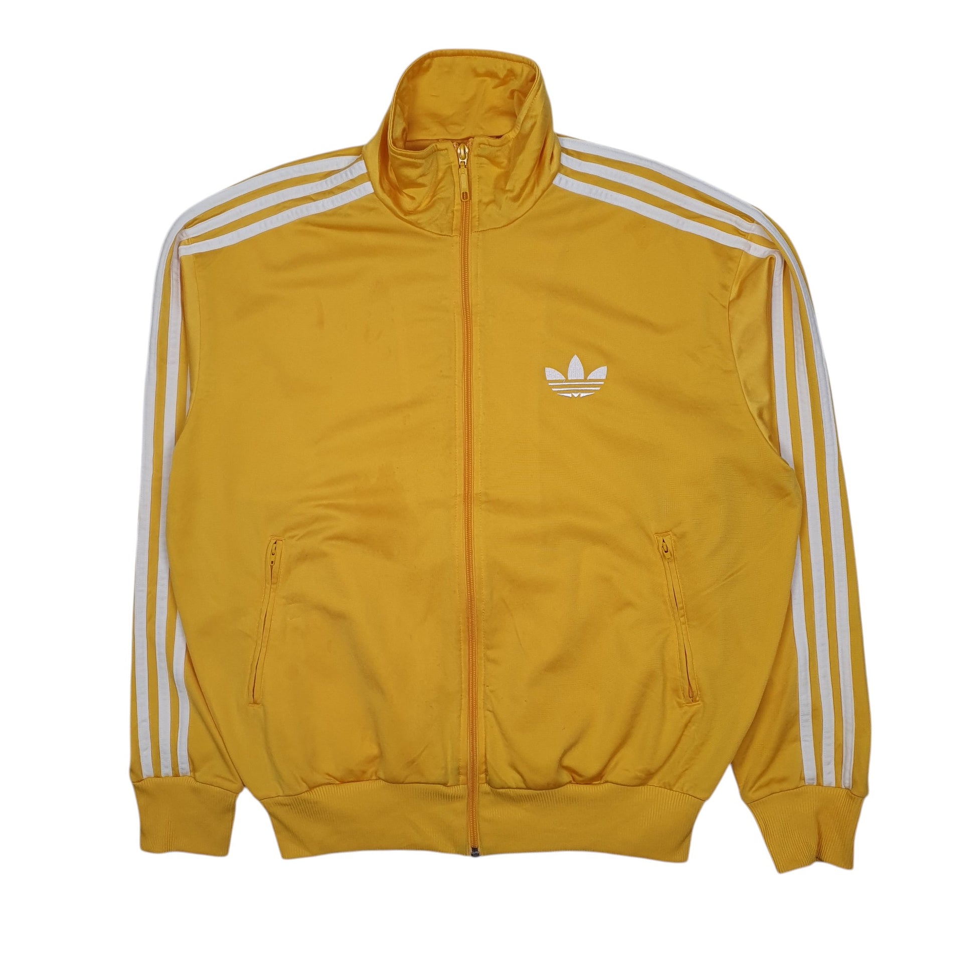 Mens Yellow Adidas Retro Windbreaker Full Zip Jumper