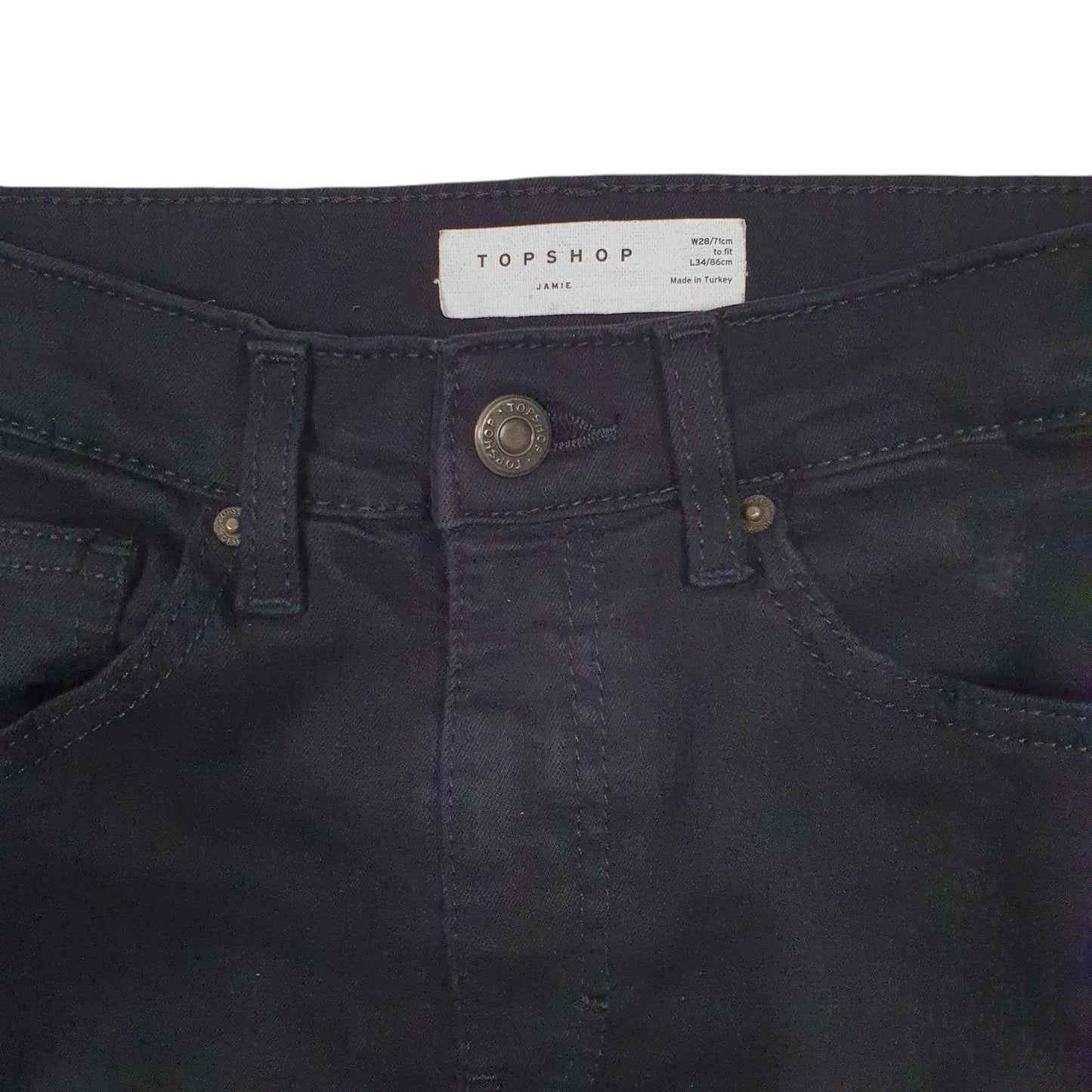 Womens Black Topshop Ripped Stretch  Jeans