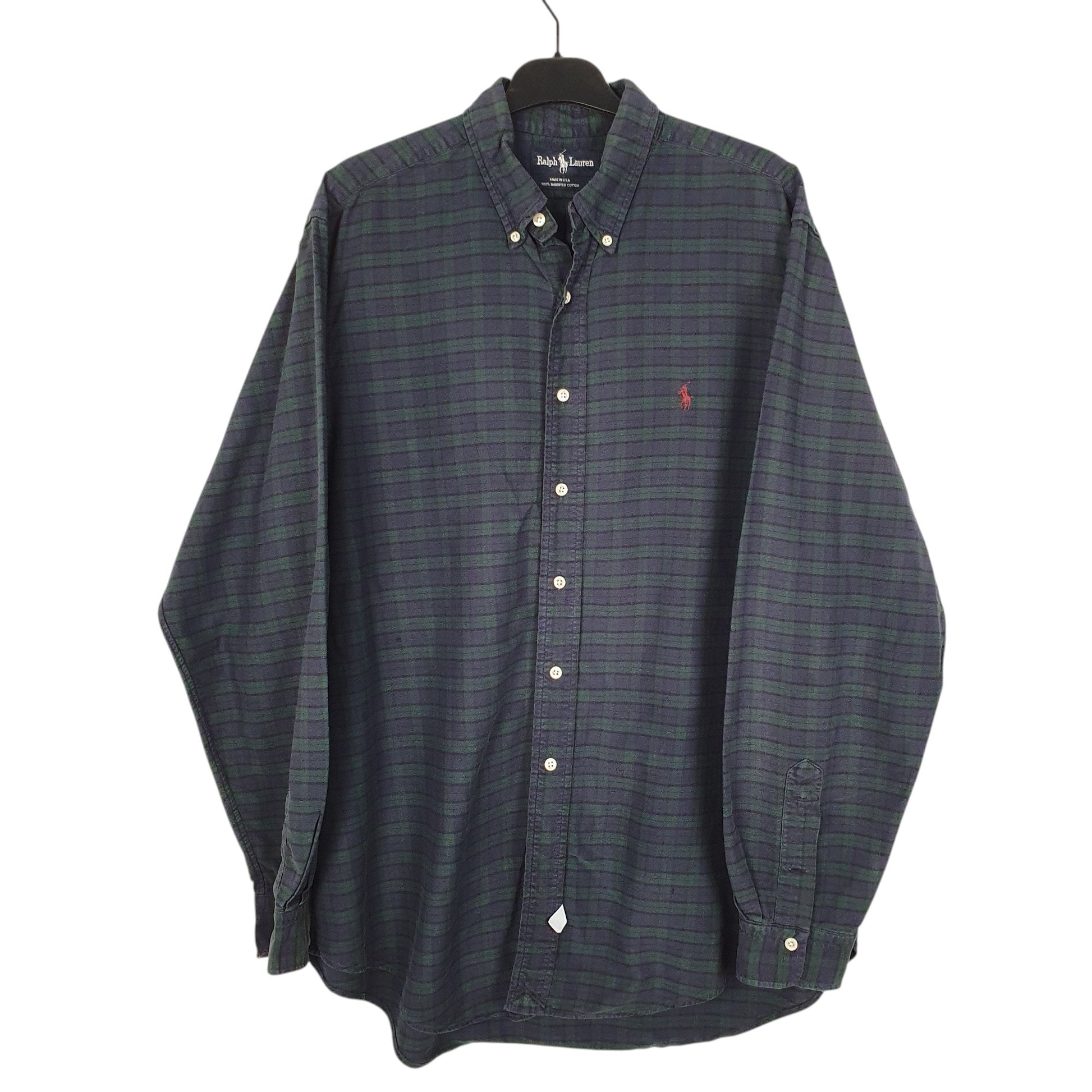 Mens Navy Ralph Lauren Vintage 90s Made In USA Long Sleeve Shirt