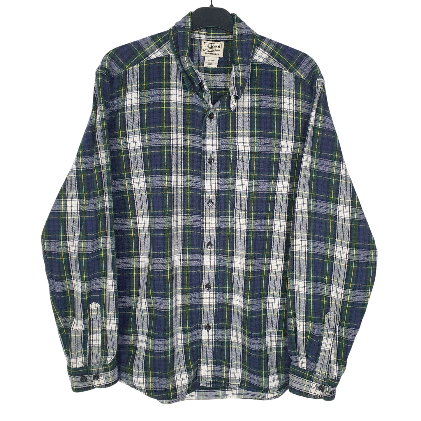 Mens Blue L.L.Bean Flannel Long Sleeve Shirt