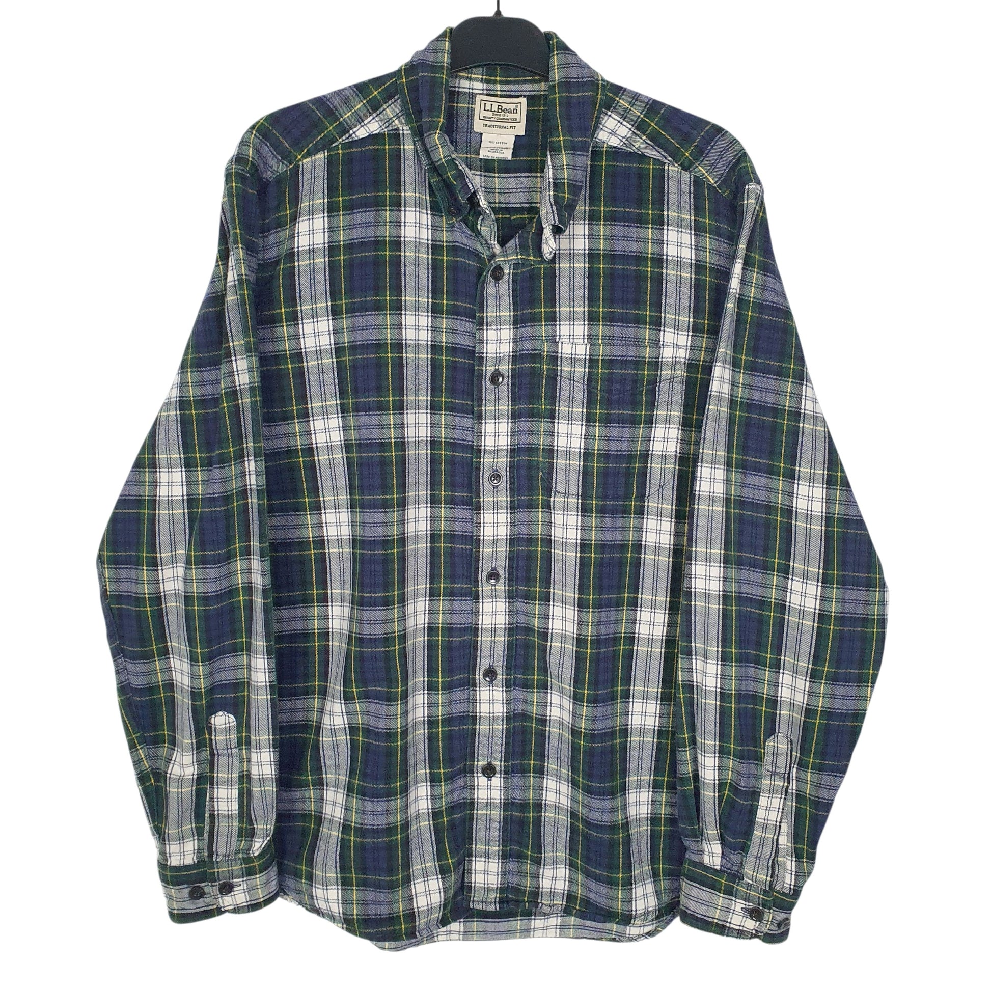 Mens Blue L.L.Bean Flannel Long Sleeve Shirt