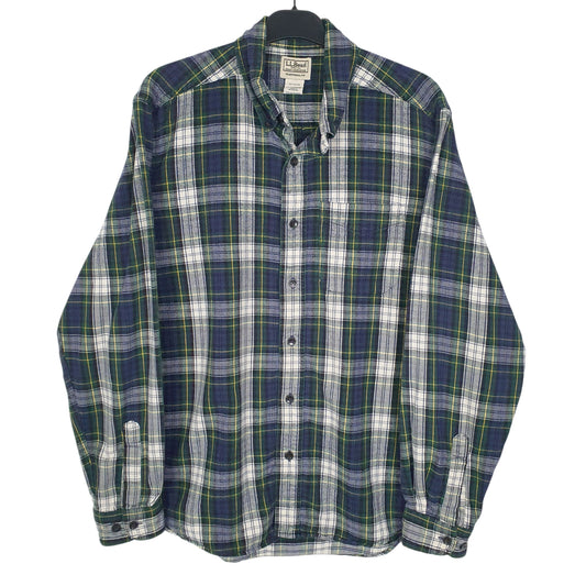 Mens Blue L.L.Bean Flannel Long Sleeve Shirt