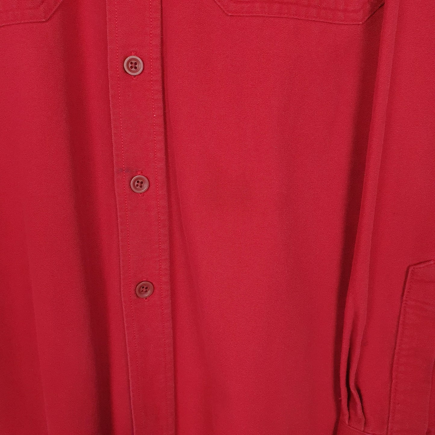 Mens Red L.L.Bean Thick Chamois  Shirt