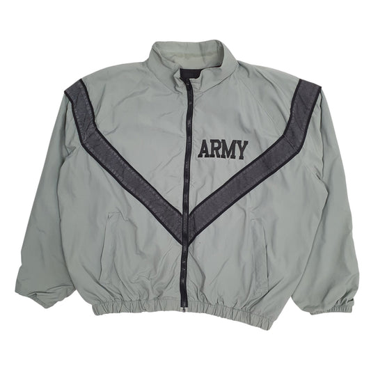 Mens Grey US Army Vintage 90s 1999 IPFU Track Fitness  Coat