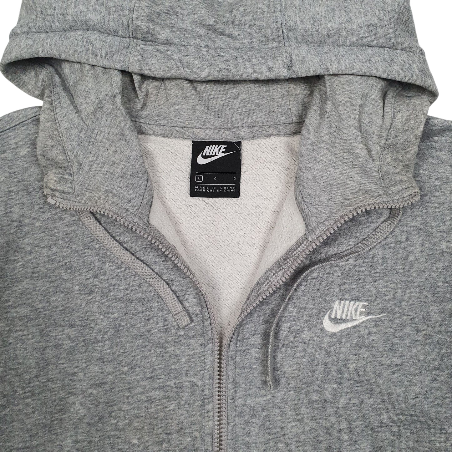 Mens Grey Nike Hoodie Full Zip Jumper