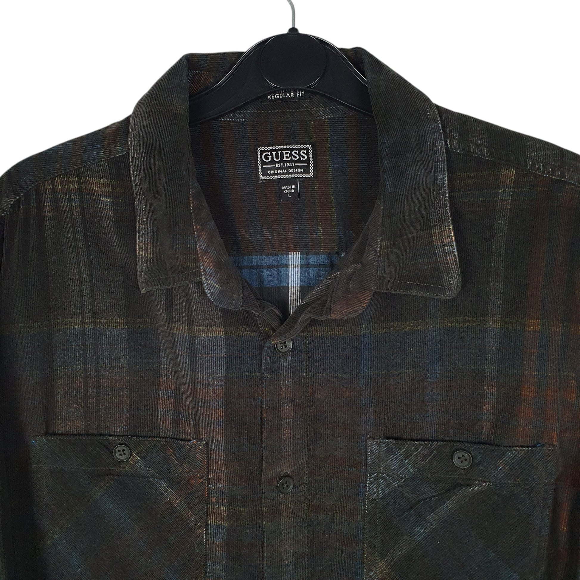 Mens Grey Guess Corduroy  Shirt
