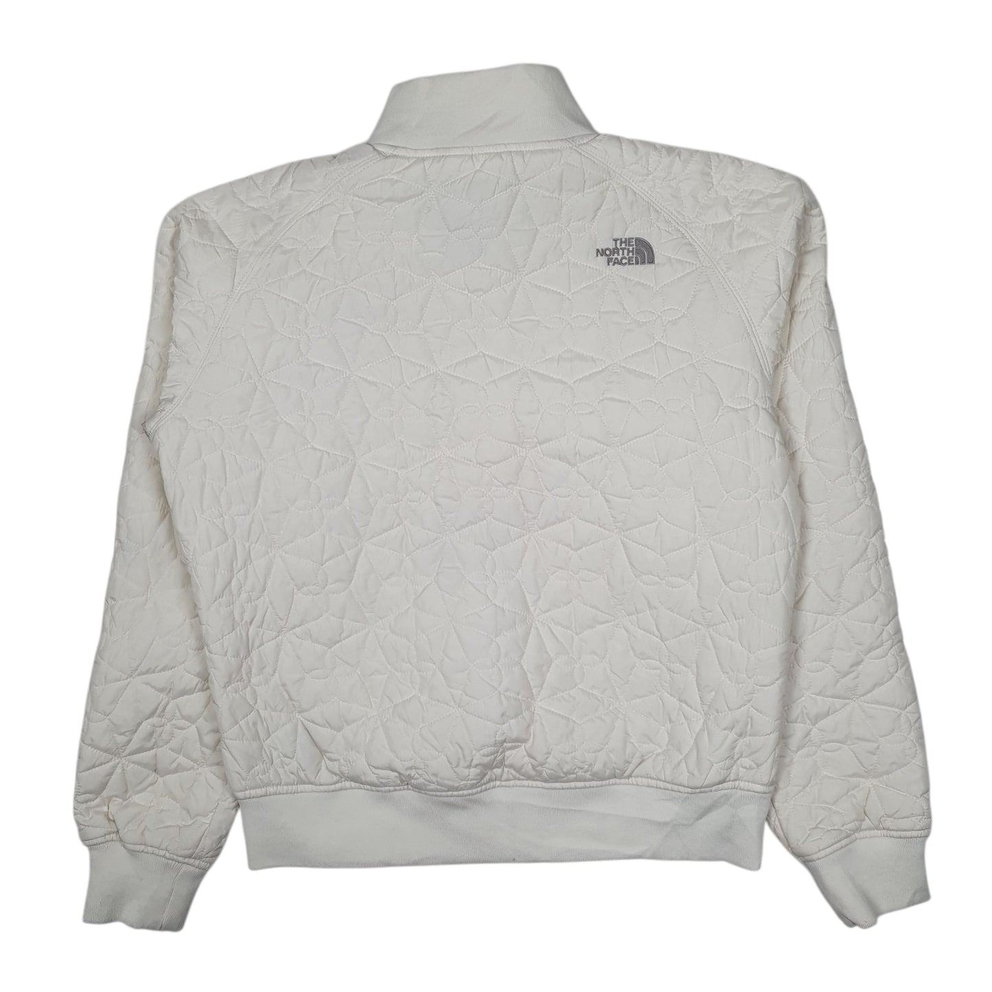 Womens White The North Face Padded Windbreaker Hoodie Coat