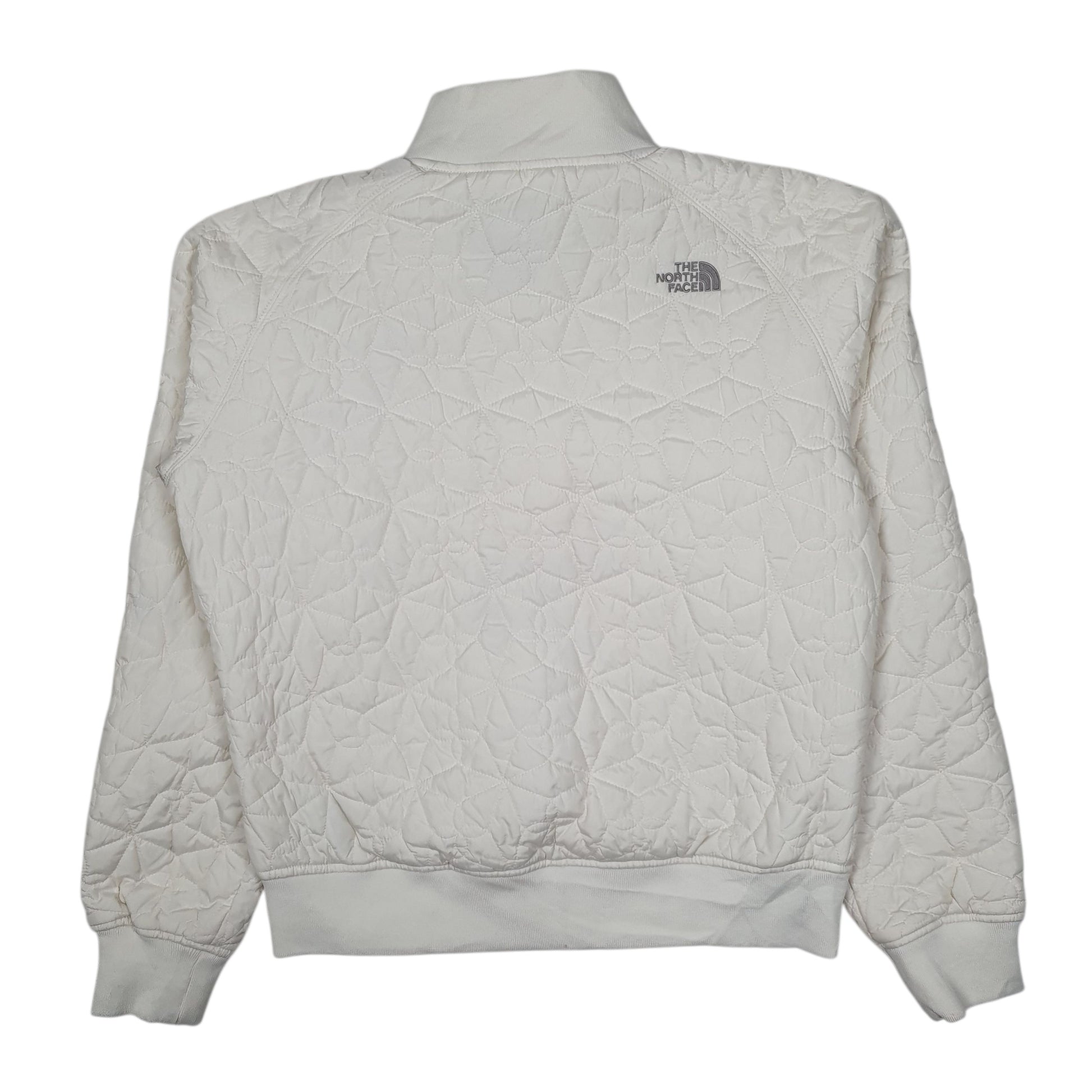 Womens White The North Face Padded Windbreaker Hoodie Coat