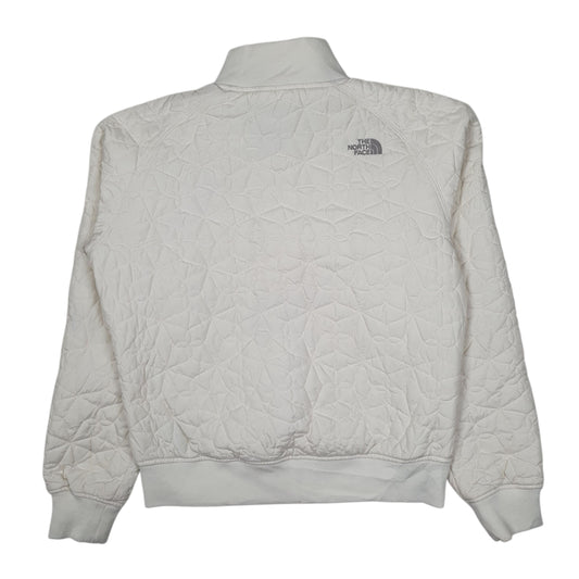 Womens White The North Face Padded Windbreaker Hoodie Coat