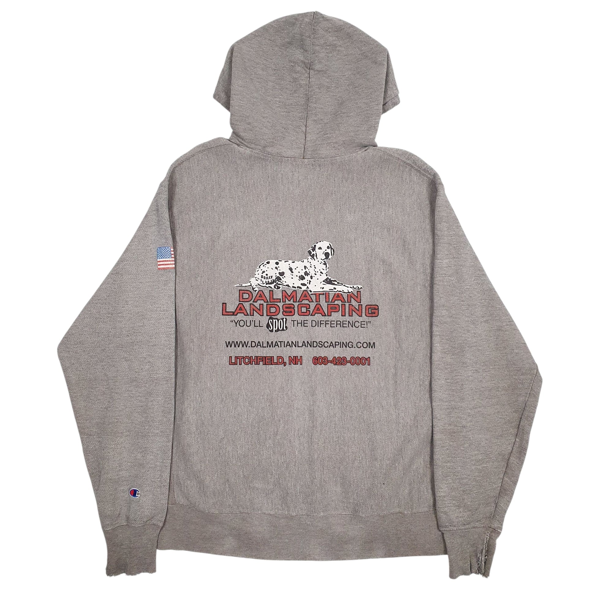 Mens Grey Champion Reverse Weave Hoodie Jumper
