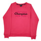 Womens Pink Champion Spellout Crewneck Jumper