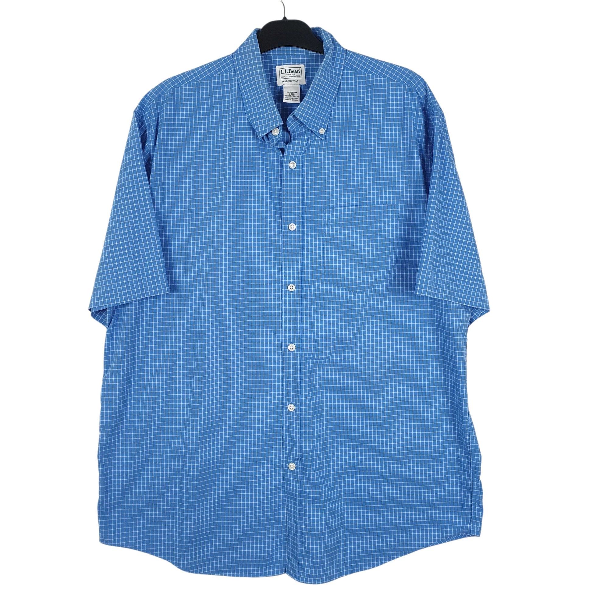 Mens Blue L.L.Bean  Short Sleeve Shirt