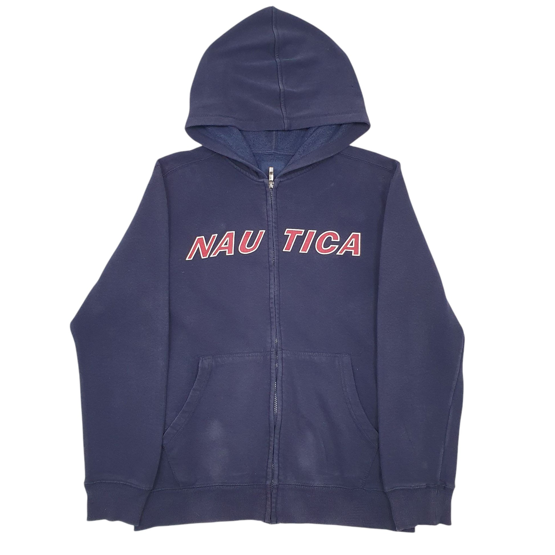 Mens Navy Nautica Spellout Full Zip Jumper