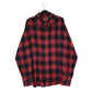 Mens Red Woolrich Thick Flannel Plaid Long Sleeve Shirt