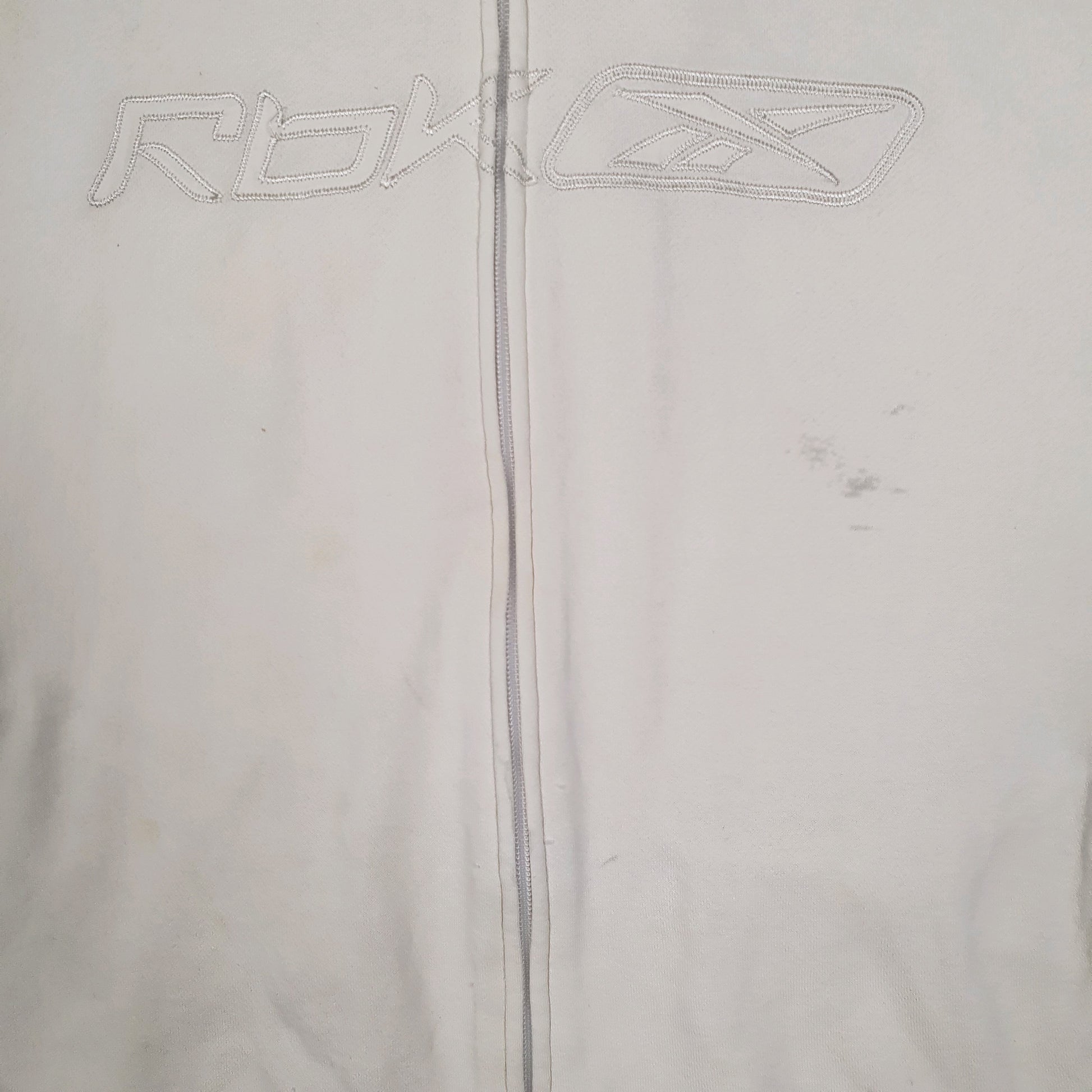 Womens Cream Reebok Hoodie Full Zip Jumper