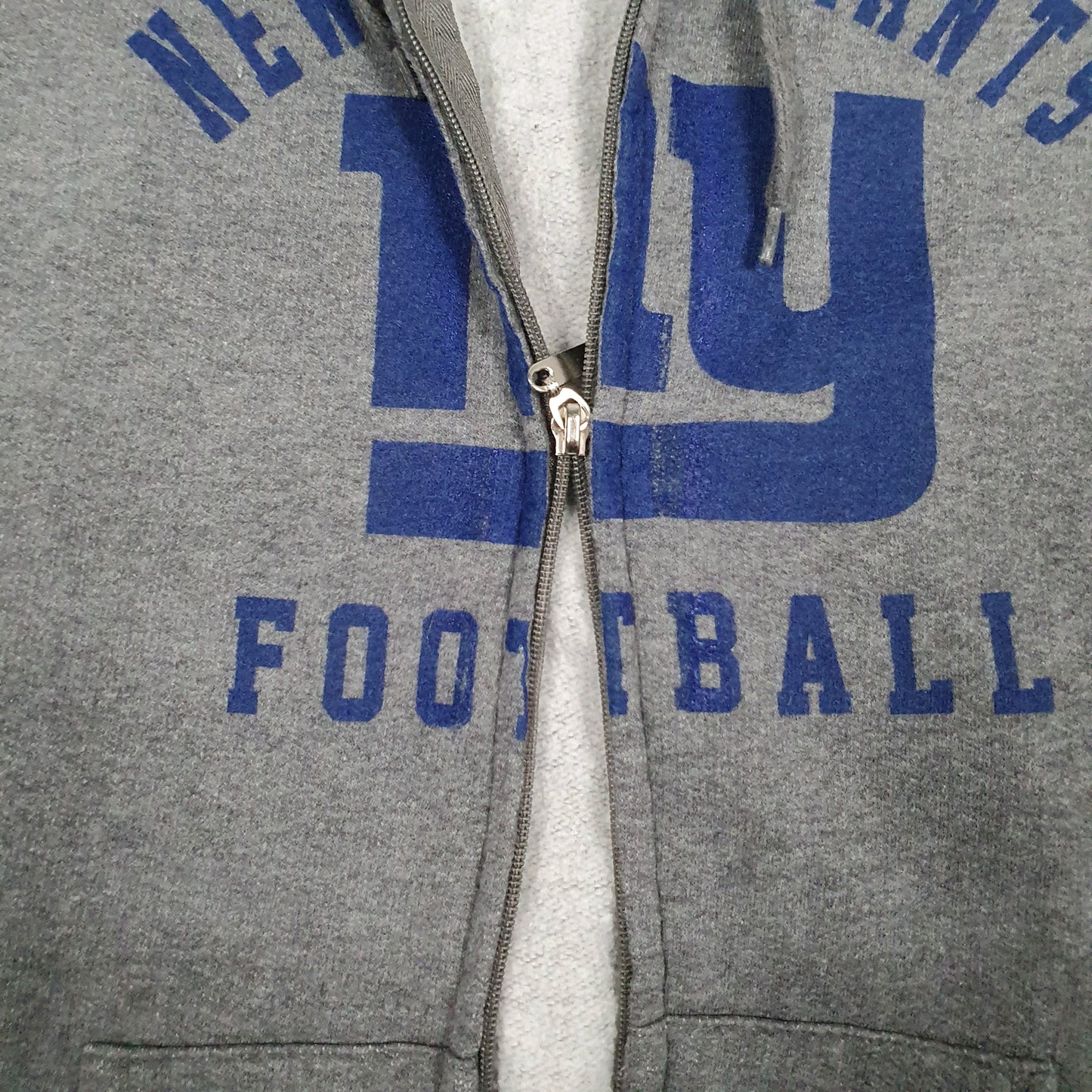 Womens Grey NFL Hoodie New York Giants Full Zip Jumper
