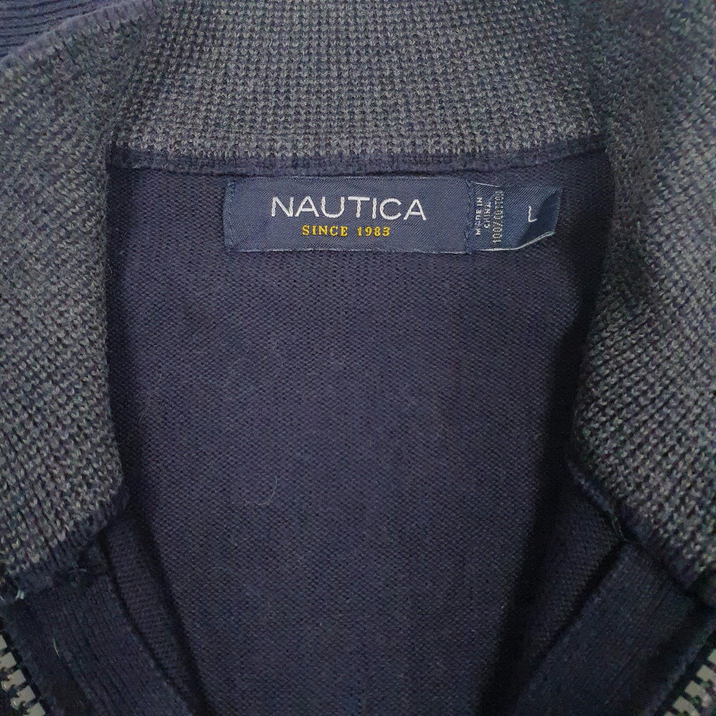 Mens Navy Nautica  Quarter Zip Jumper