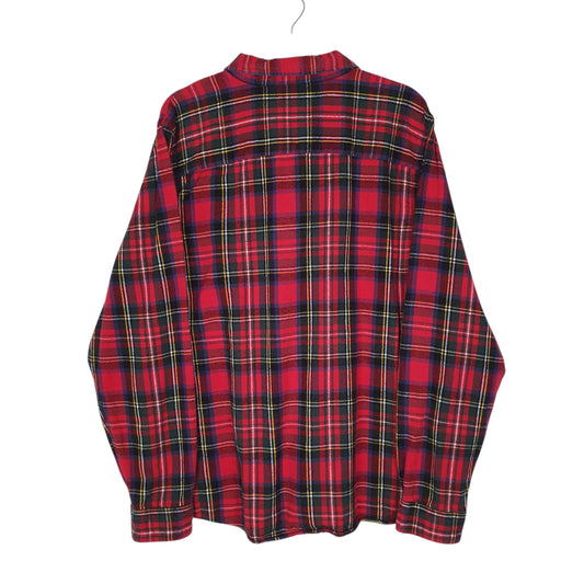 Womens Red L.L.Bean Scotch Plaid Flannel  Shirt