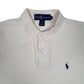 Mens Cream Polo Ralph Lauren Vintage 90s Hoodie Polo Shirt