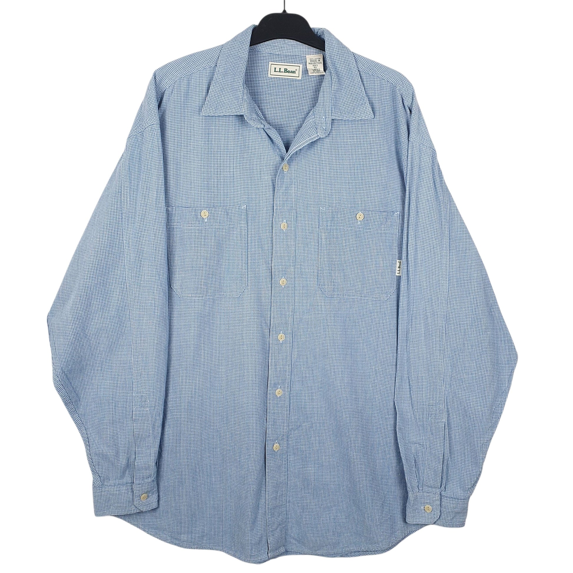 Mens Blue L.L.Bean  Long Sleeve Shirt