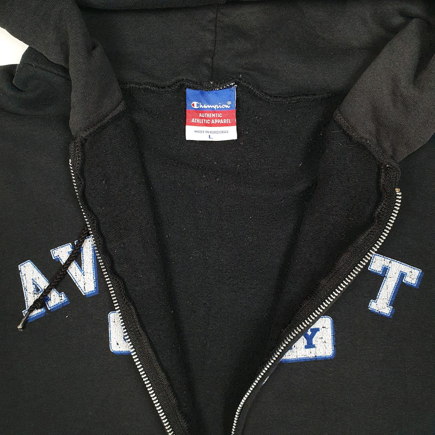 Mens Black Champion Hoodie Full Zip Jumper