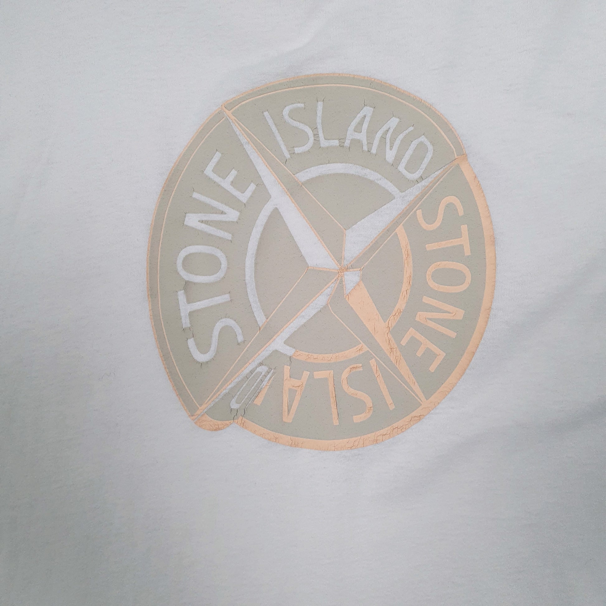Mens White Stone Island   T Shirt