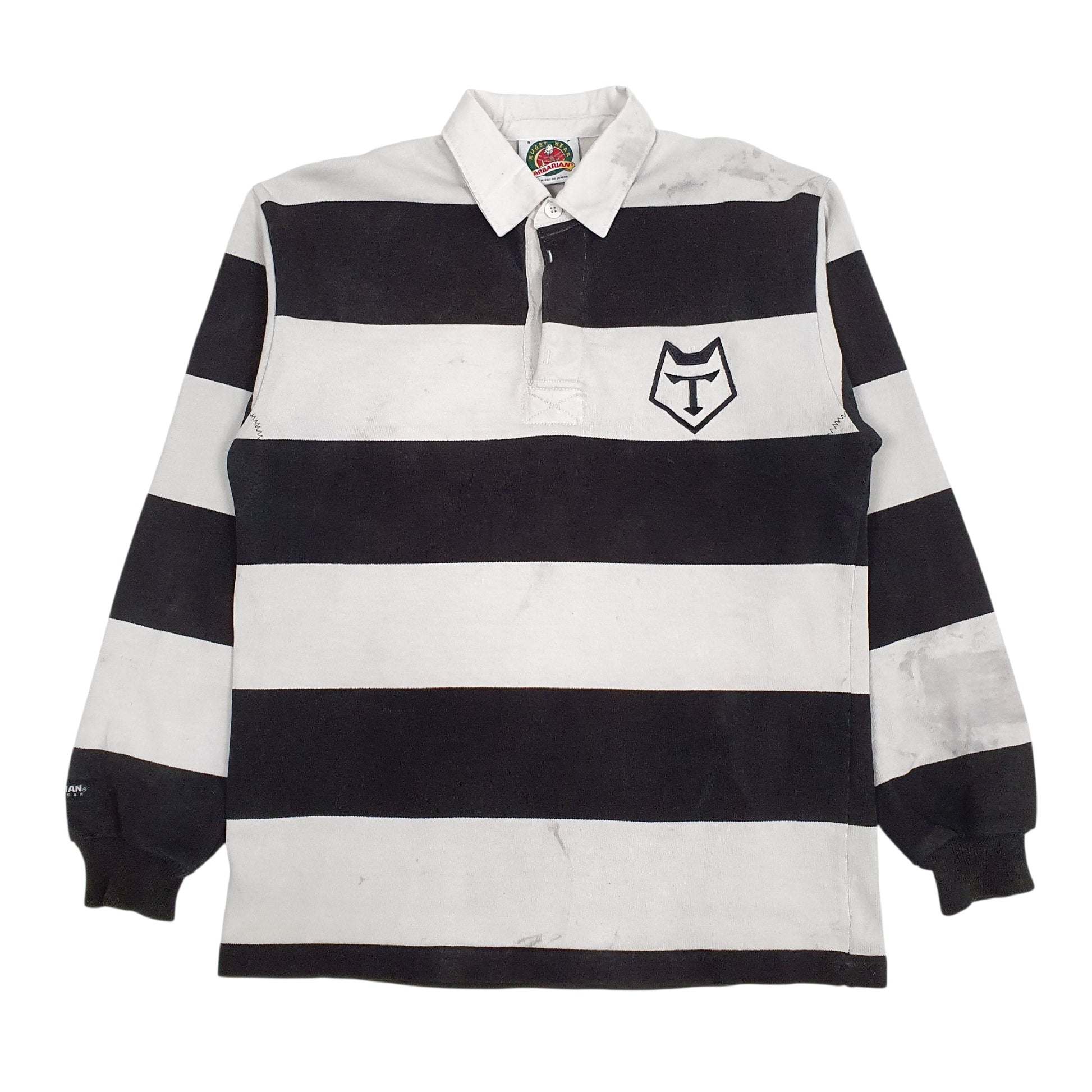 Mens Black Barbarian  Long Sleeve Polo Shirt