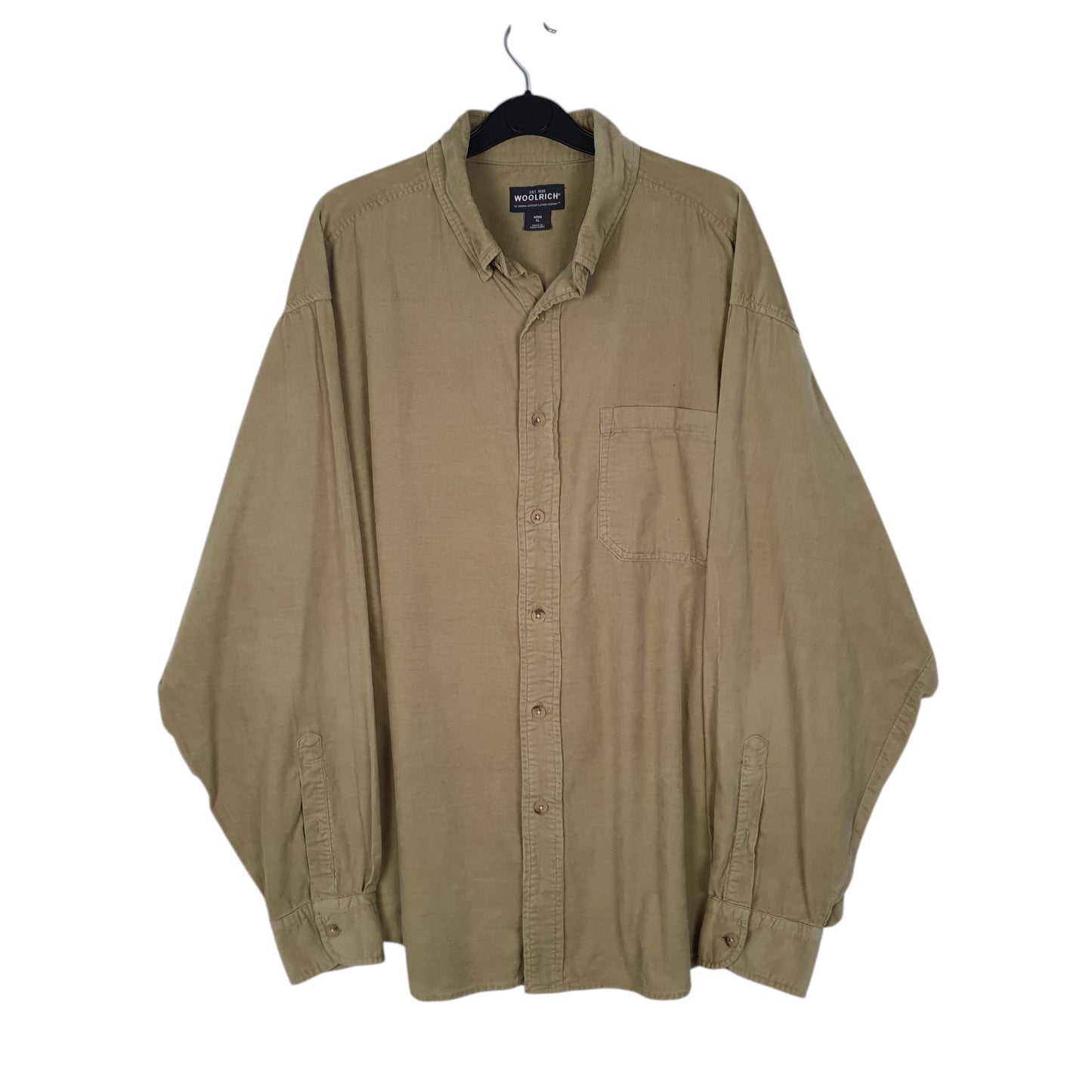 Mens Beige Woolrich Corduroy Long Sleeve Shirt