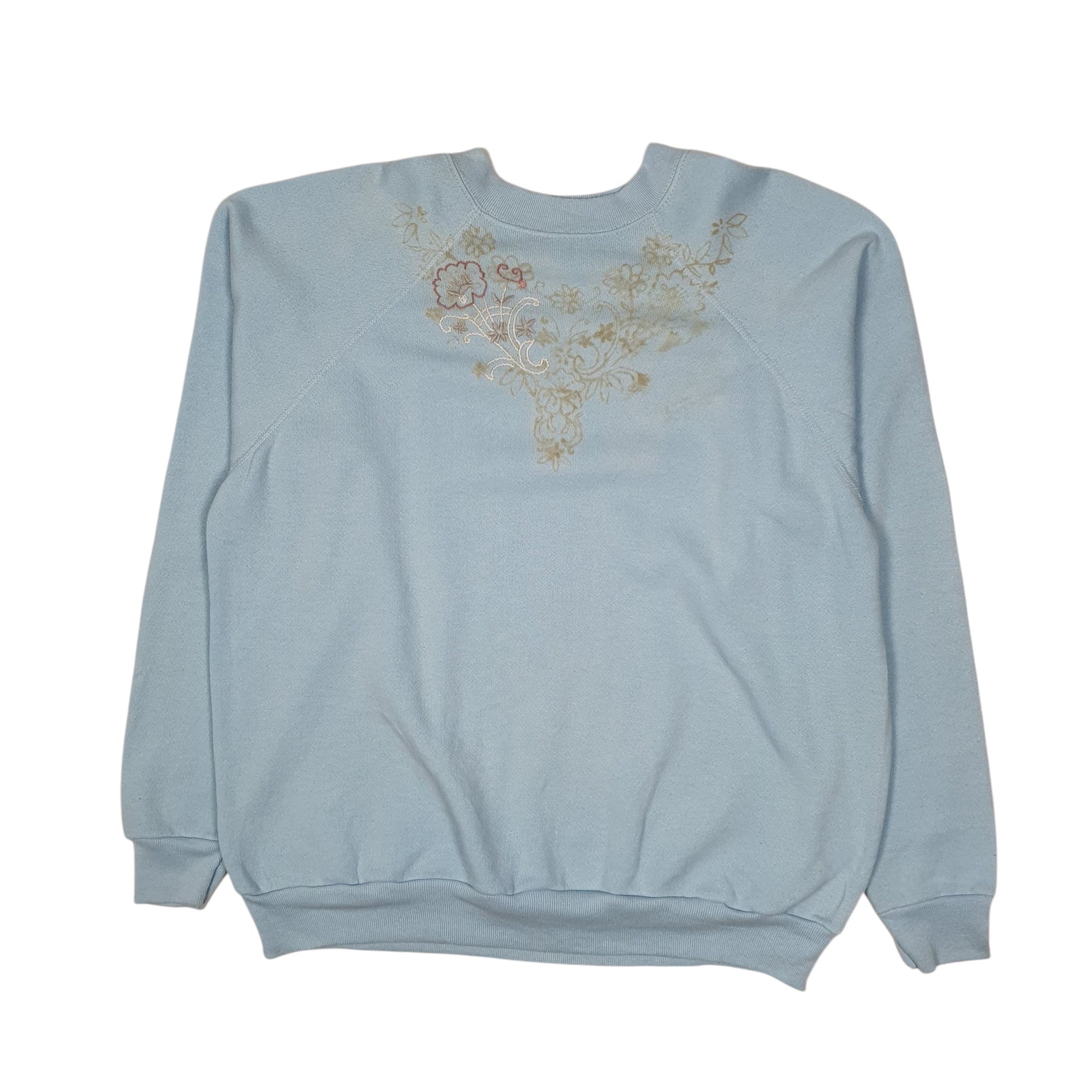 Mens Blue Tultex Vintage 90s Crewneck Jumper