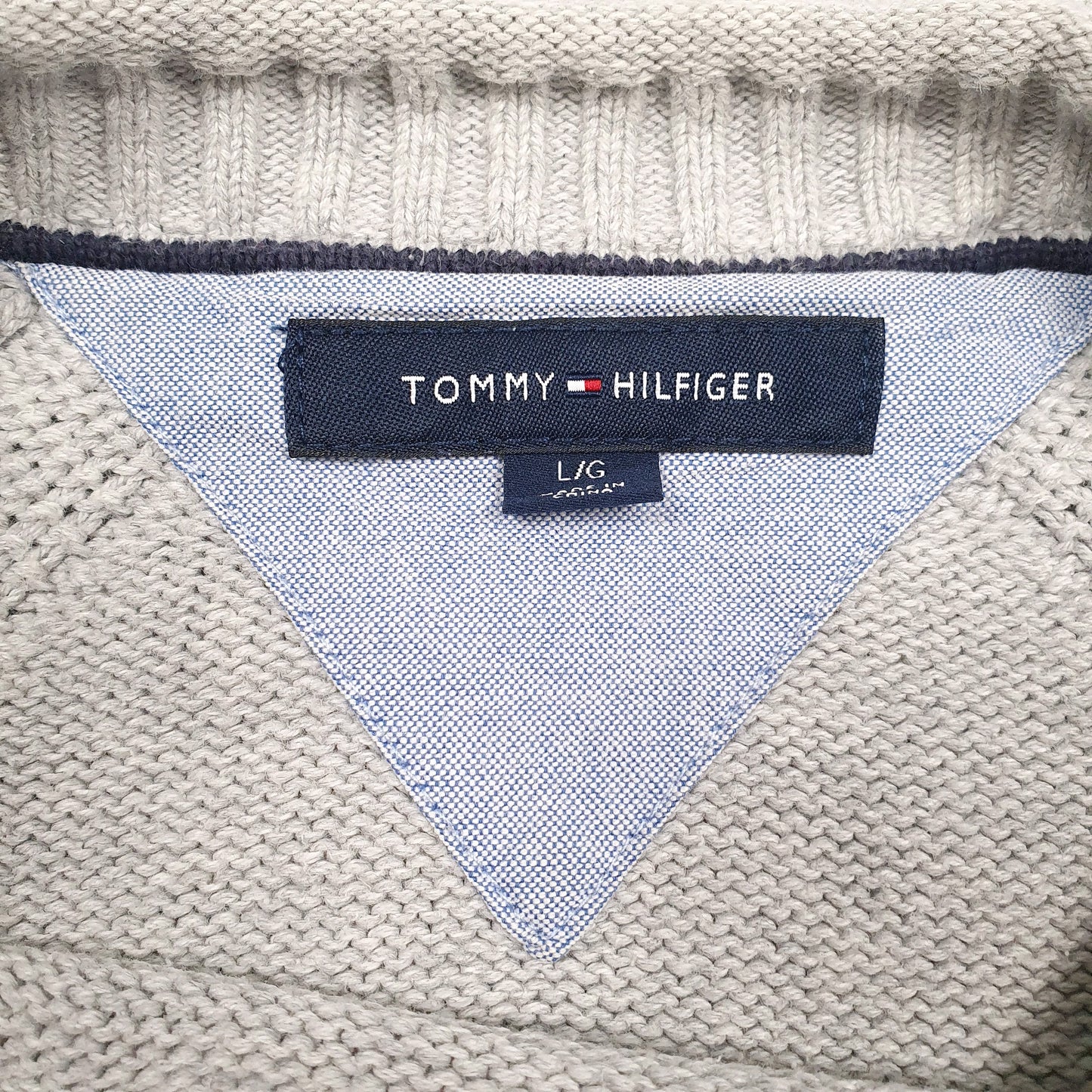 Mens Grey Tommy Hilfiger Knitwear Crewneck Jumper