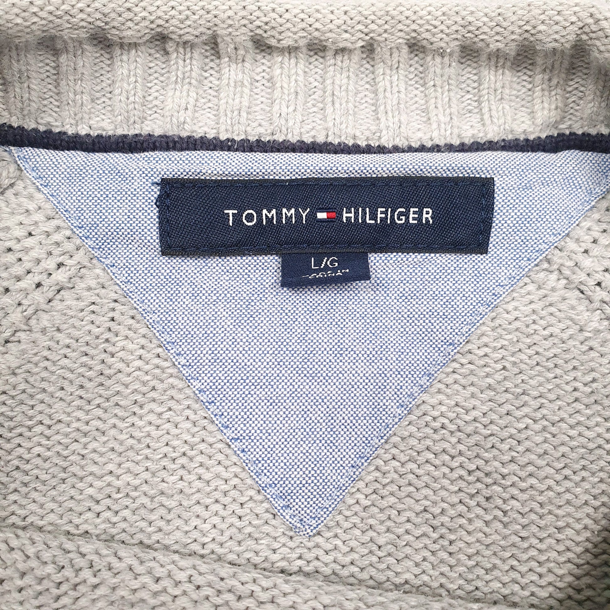 Mens Grey Tommy Hilfiger Knitwear Crewneck Jumper
