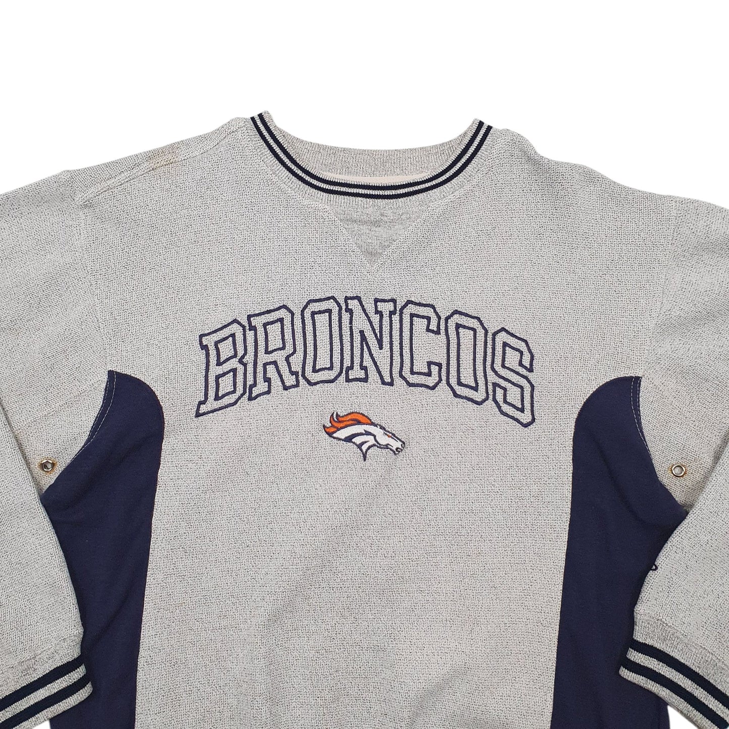 Mens Grey Logo Athletic NFL Denver Broncos Vintage 90s Crewneck Jumper