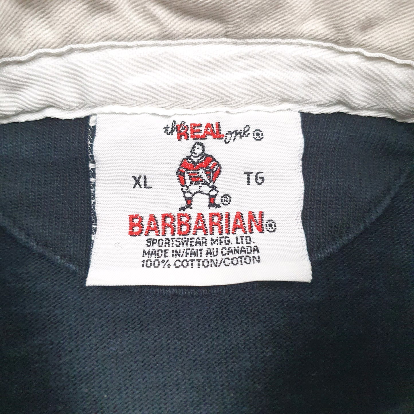 Mens Black Barbarian Vintage 90s New Zealand Rugby  Polo Shirt