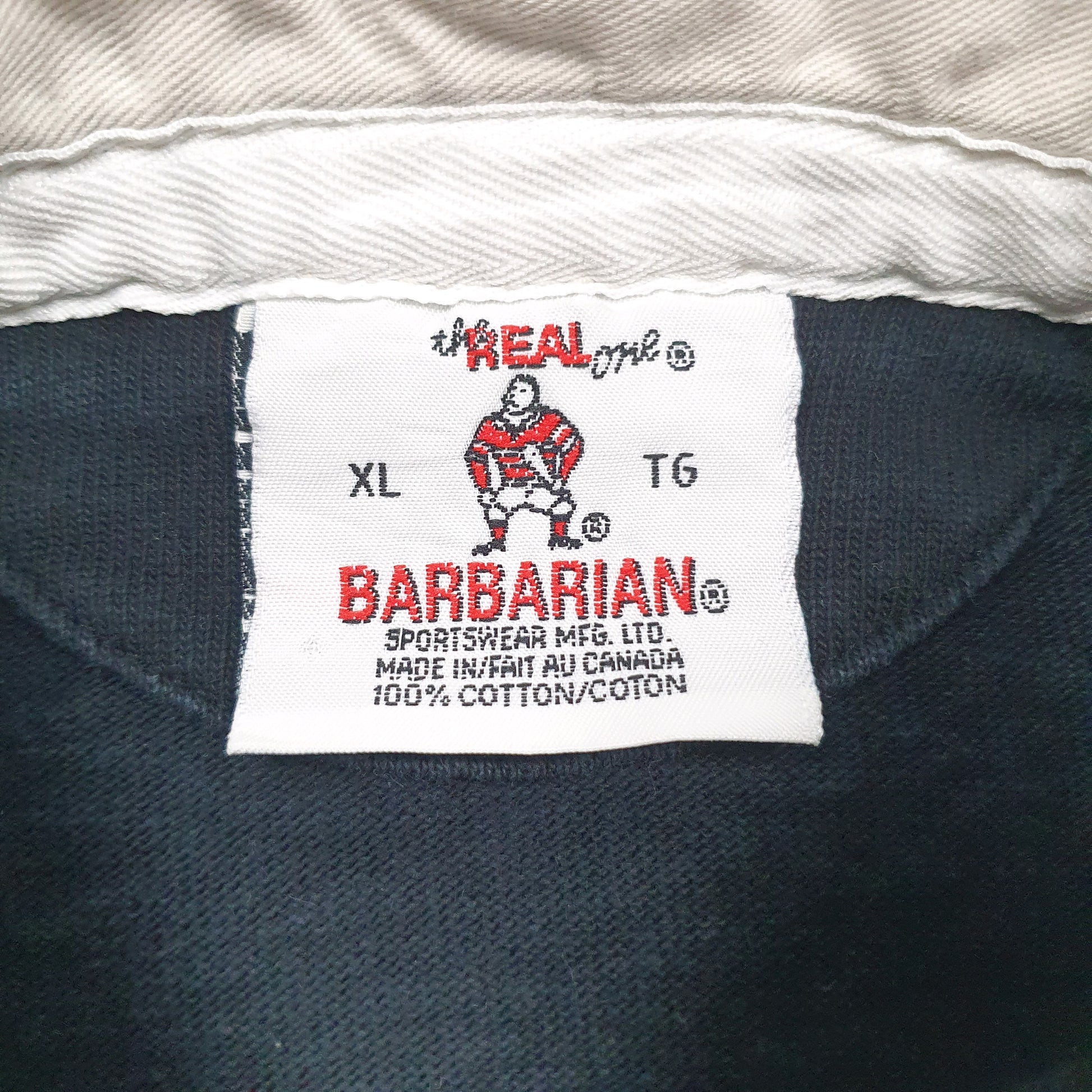 Mens Black Barbarian Vintage 90s New Zealand Rugby  Polo Shirt