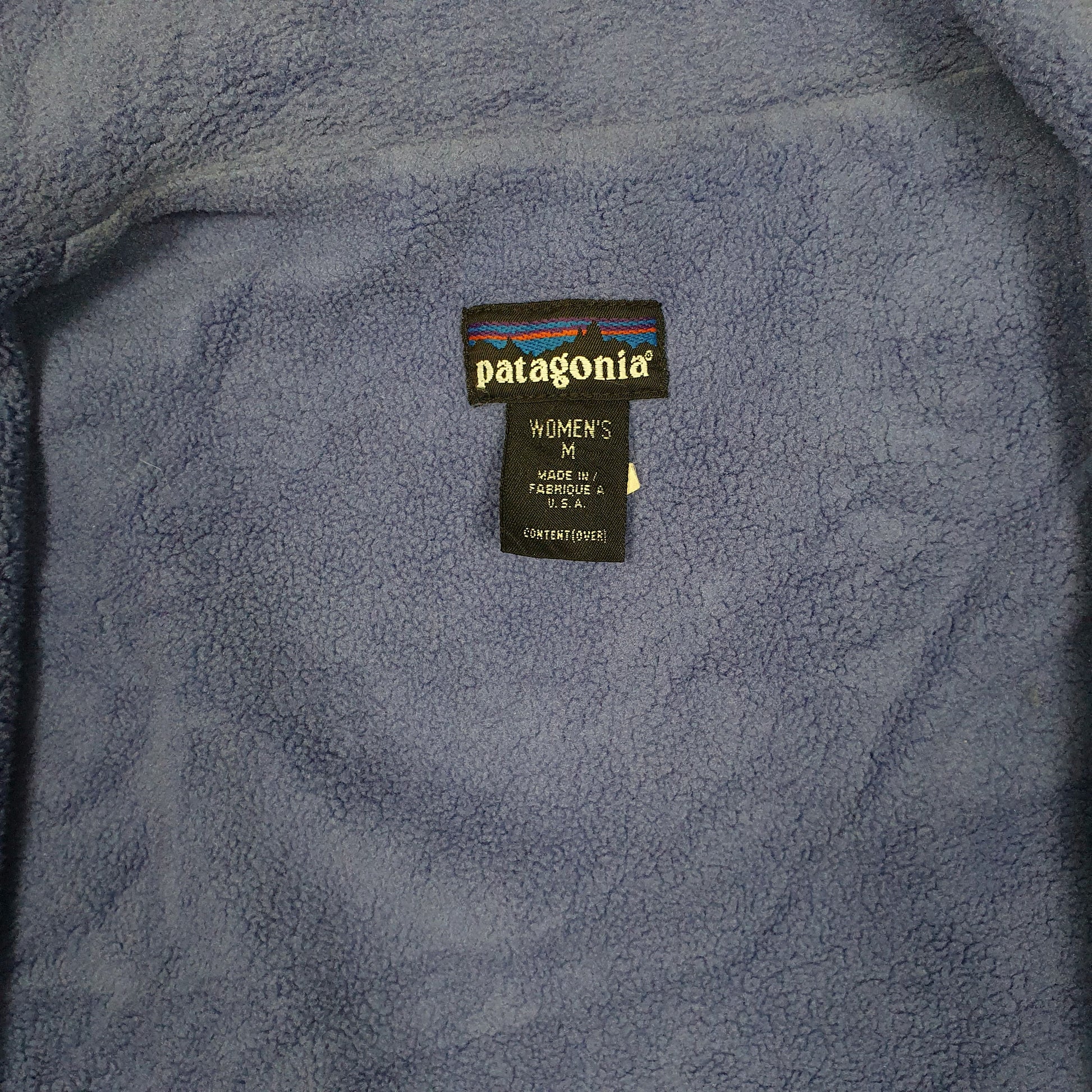 Womens Blue Patagonia Vintage 90s Fleece Lined Bomber  Coat