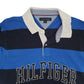 Mens Blue Tommy Hilfiger Rugby Spellout  Polo Shirt