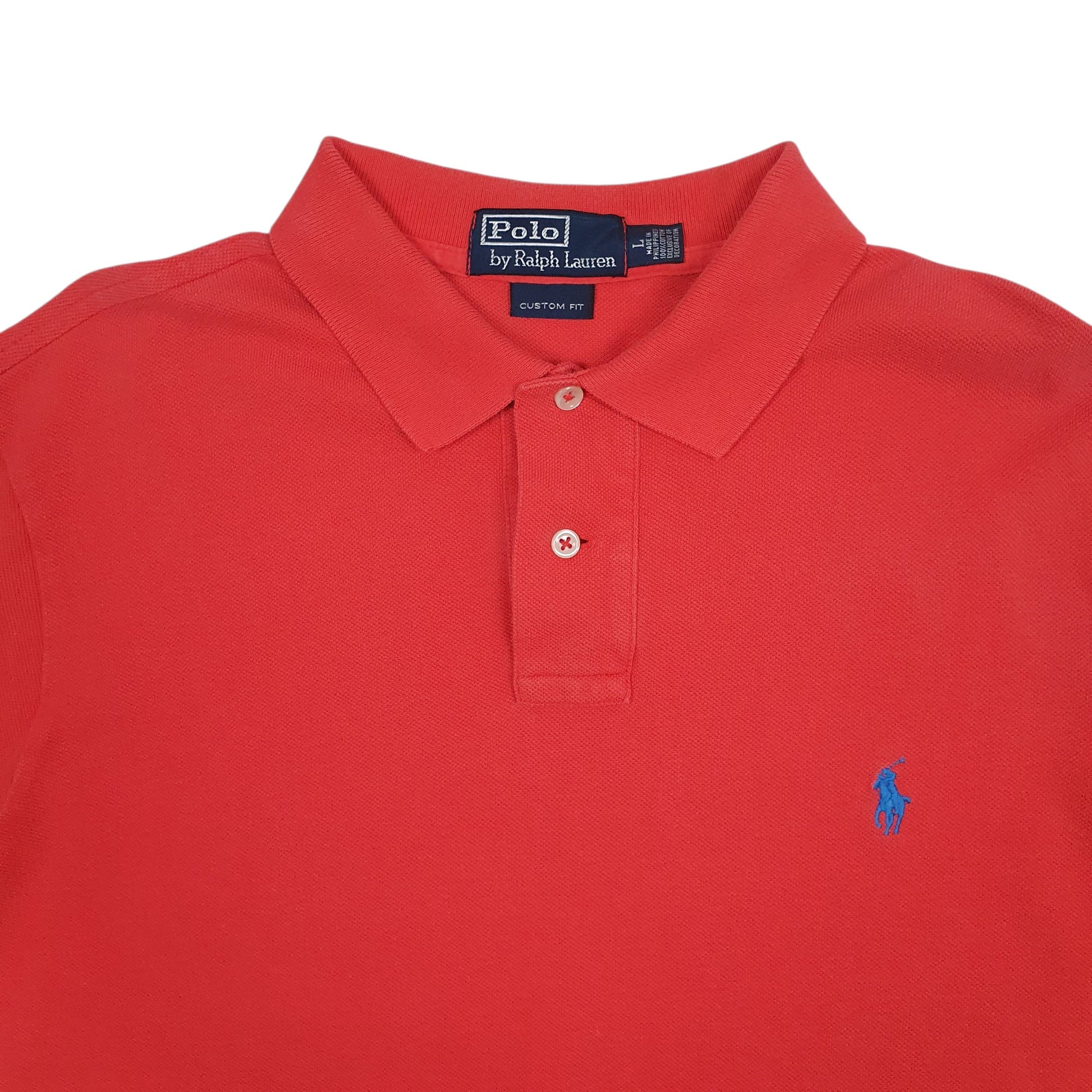 Mens Red Polo Ralph Lauren Custom Fit  Polo Shirt