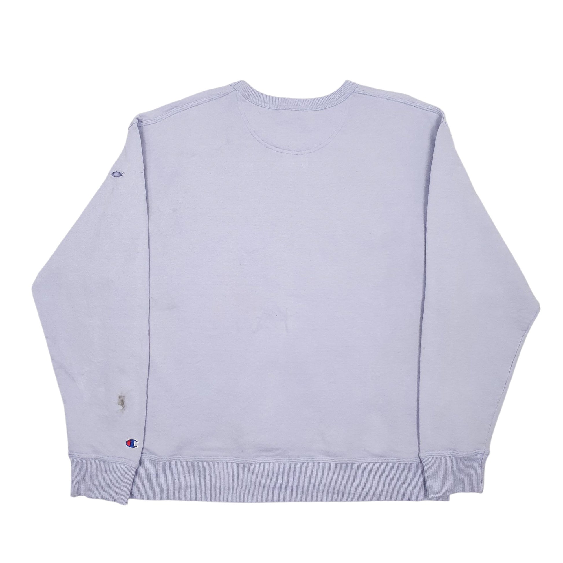 Mens Purple Champion Spellout Crewneck Jumper