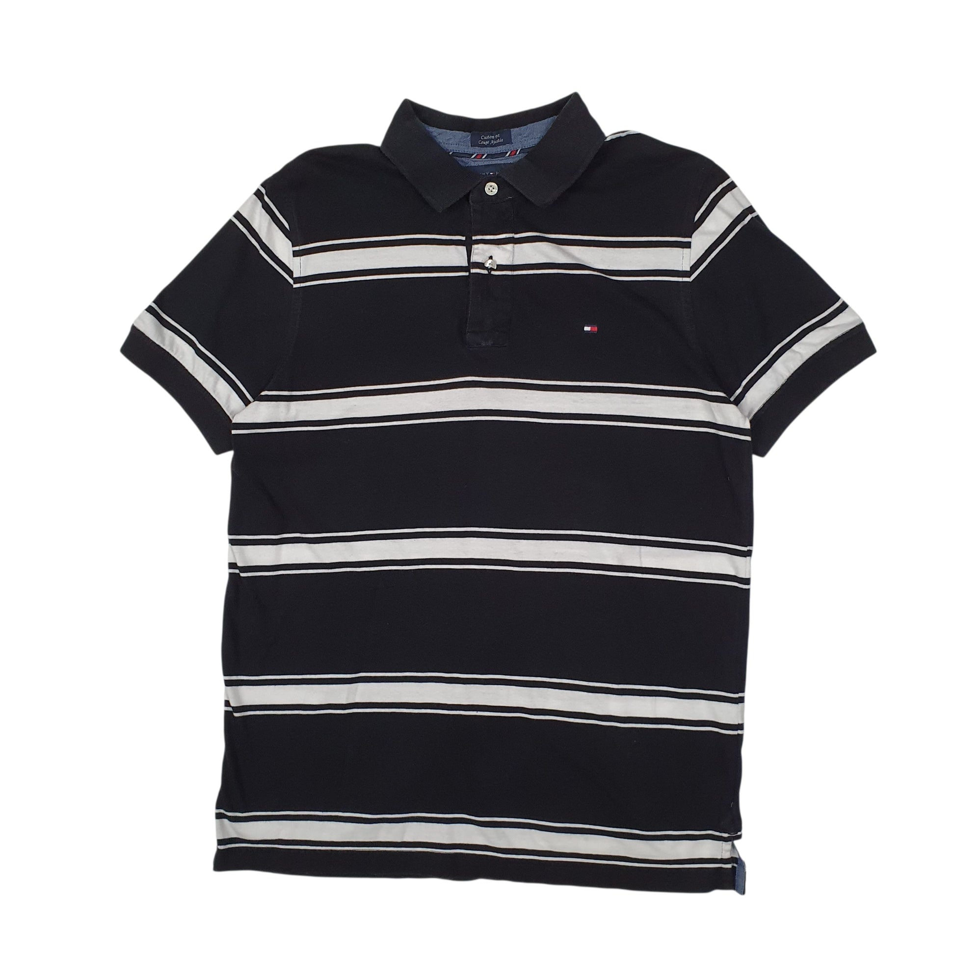 Mens Black Tommy Hilfiger  Short Sleeve Polo Shirt