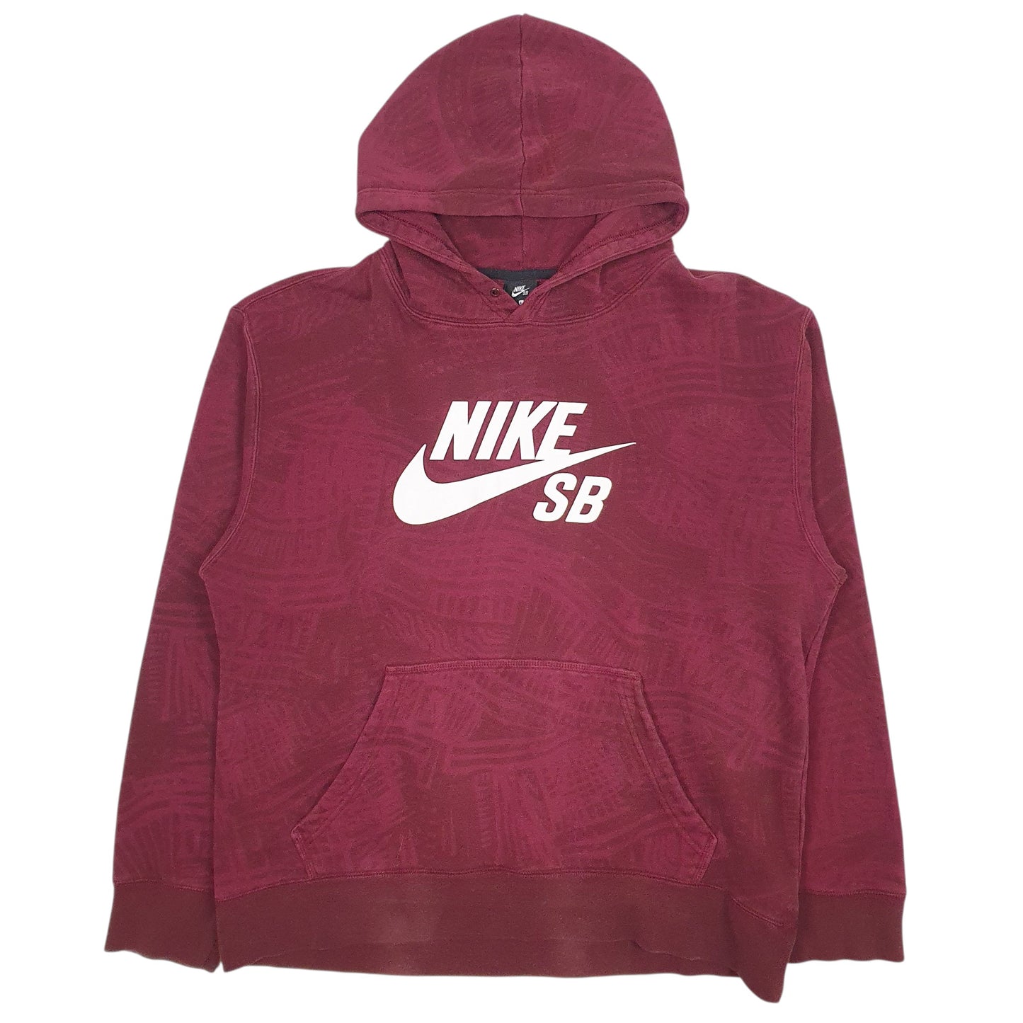 Mens Burgundy Nike Spellout SB Hoodie Jumper