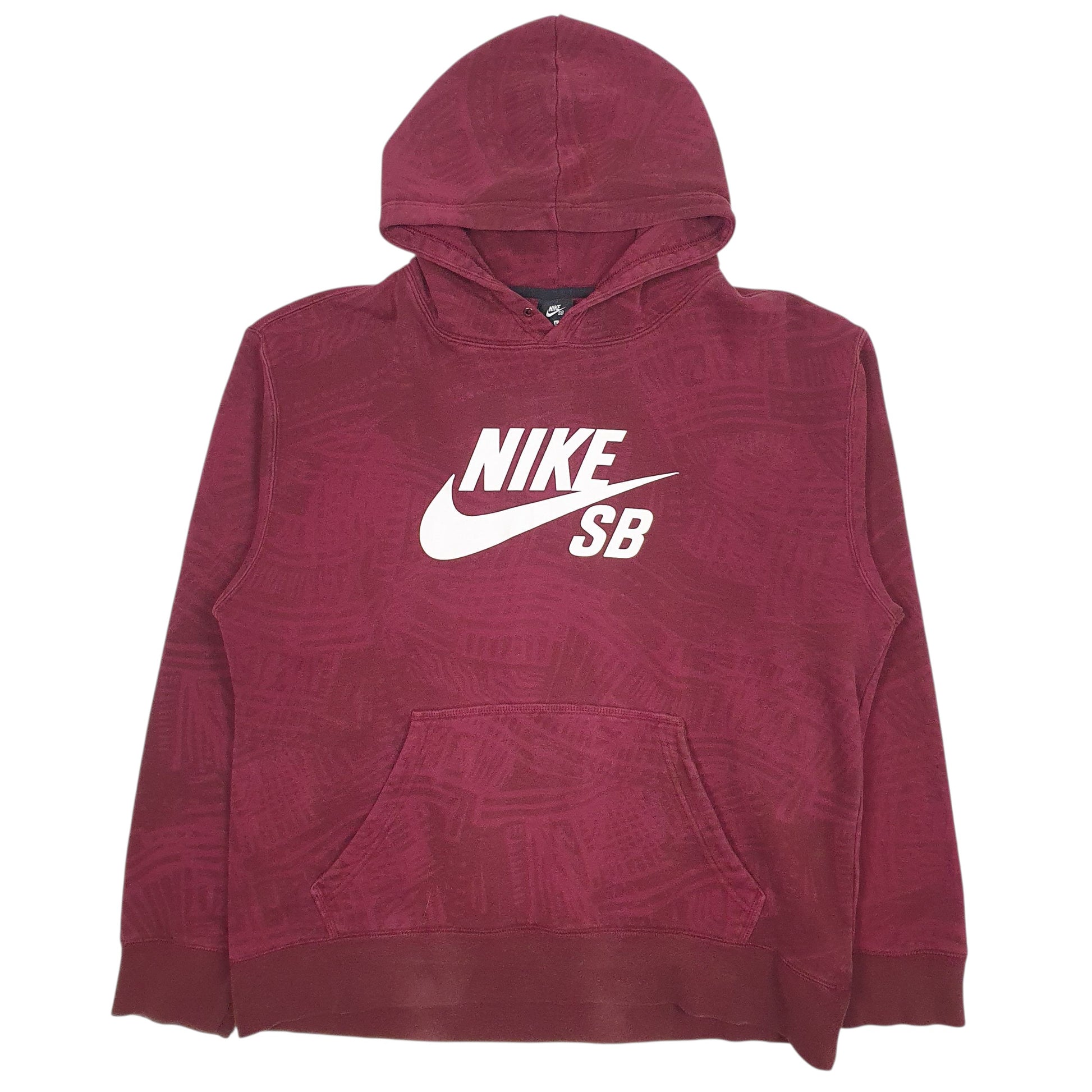 Mens Burgundy Nike Spellout SB Hoodie Jumper
