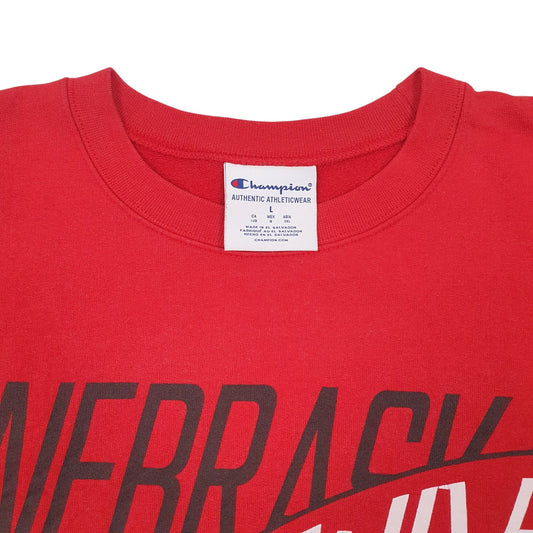 Mens Red Champion Nebraska Volleyball Crewneck Jumper