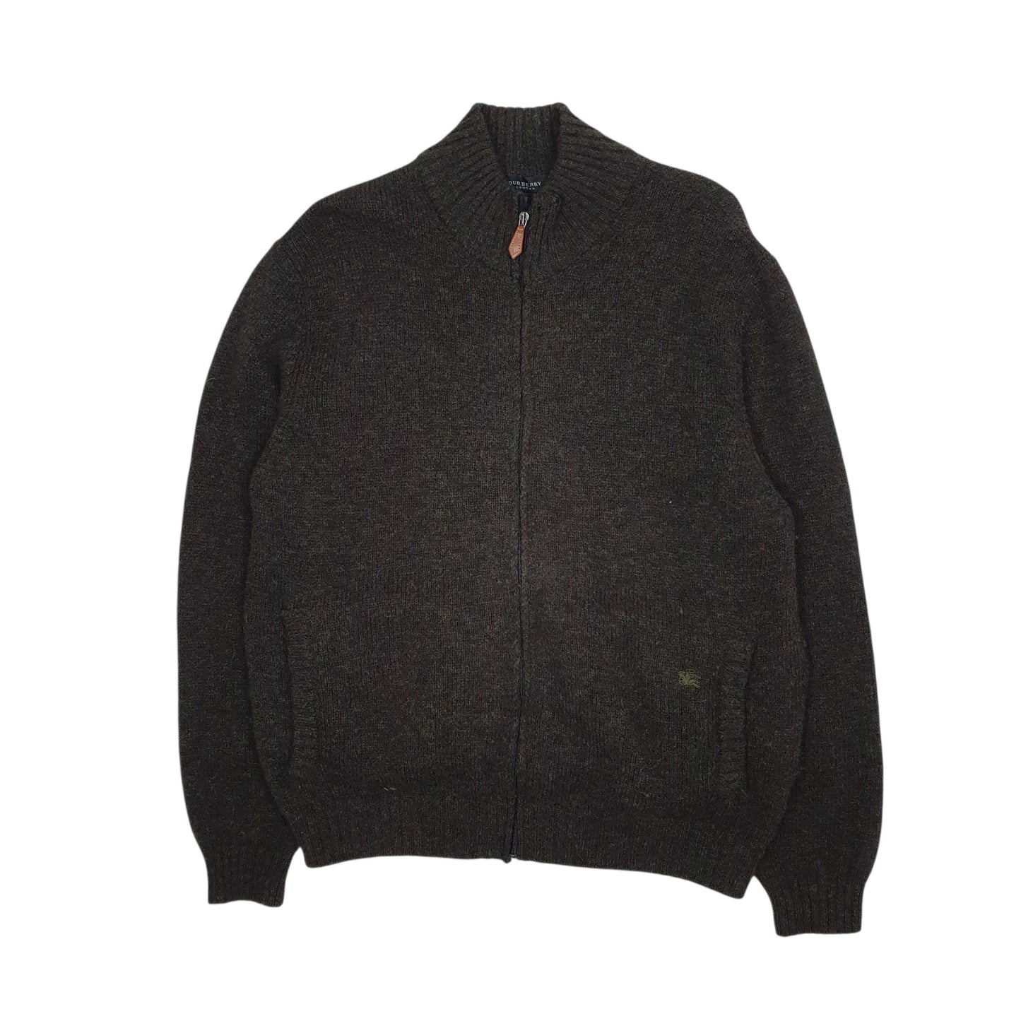 Mens Green Burberry  Full Zip Jumper