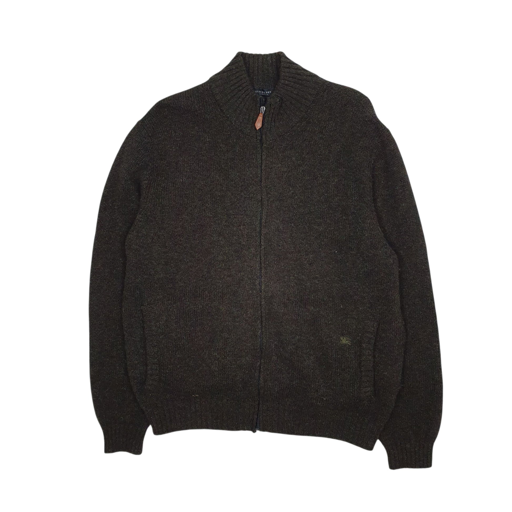 Mens Green Burberry  Full Zip Jumper