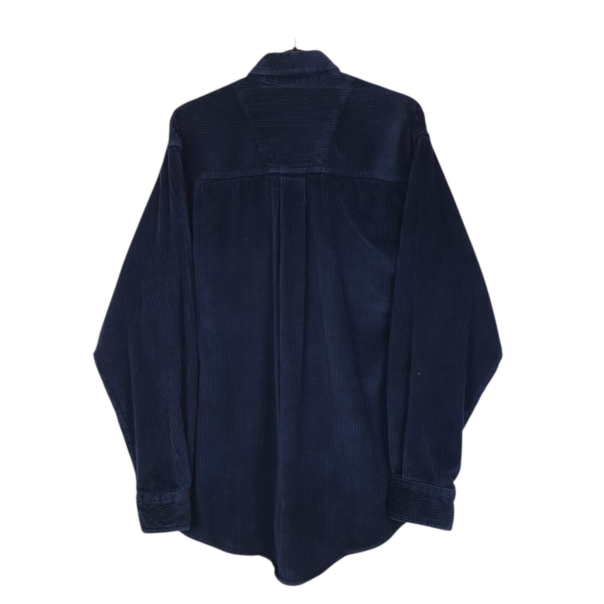 Mens Navy Wrangler Vintage 00s Chunky Corduroy  Shirt