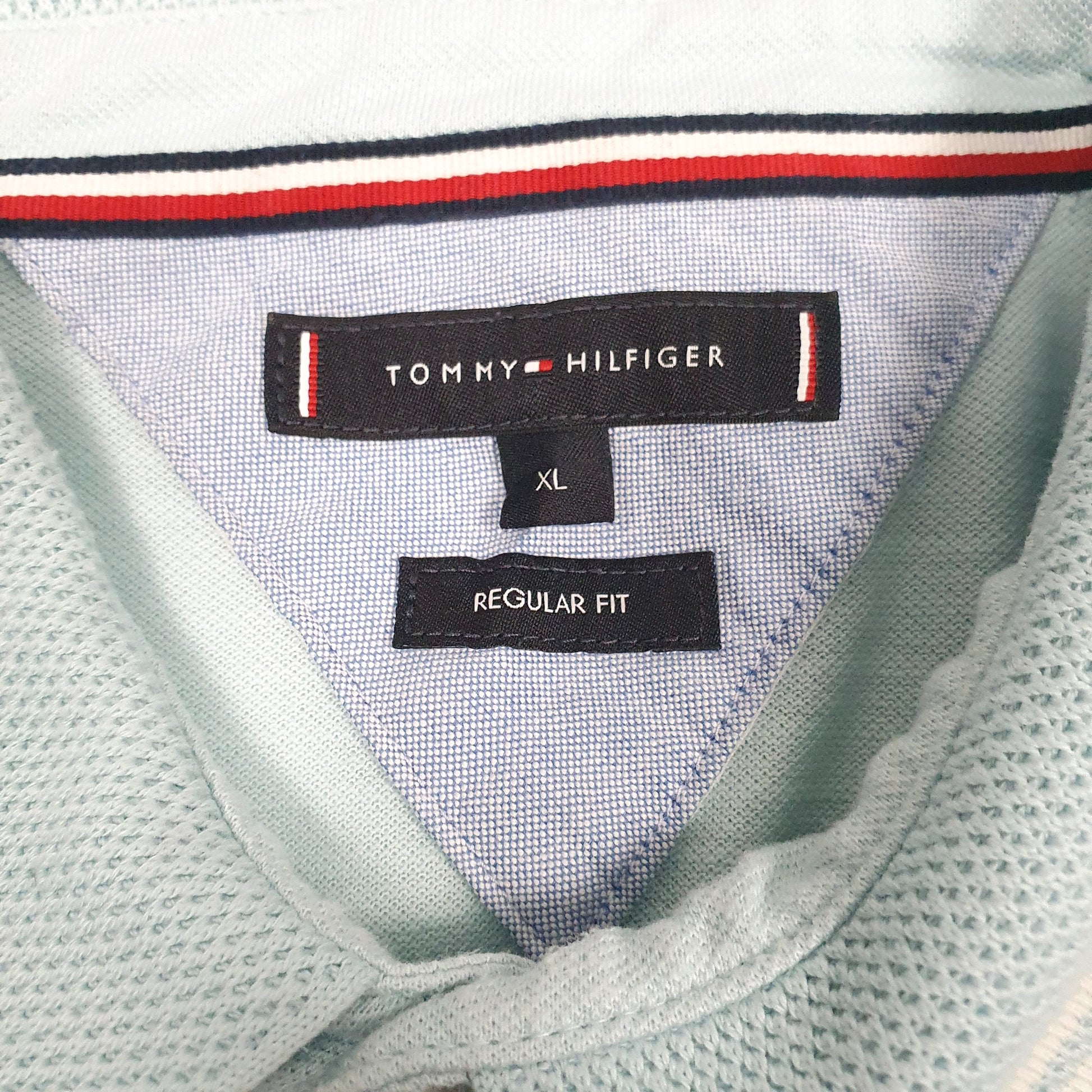 Mens Blue Tommy Hilfiger  Crewneck Polo Shirt