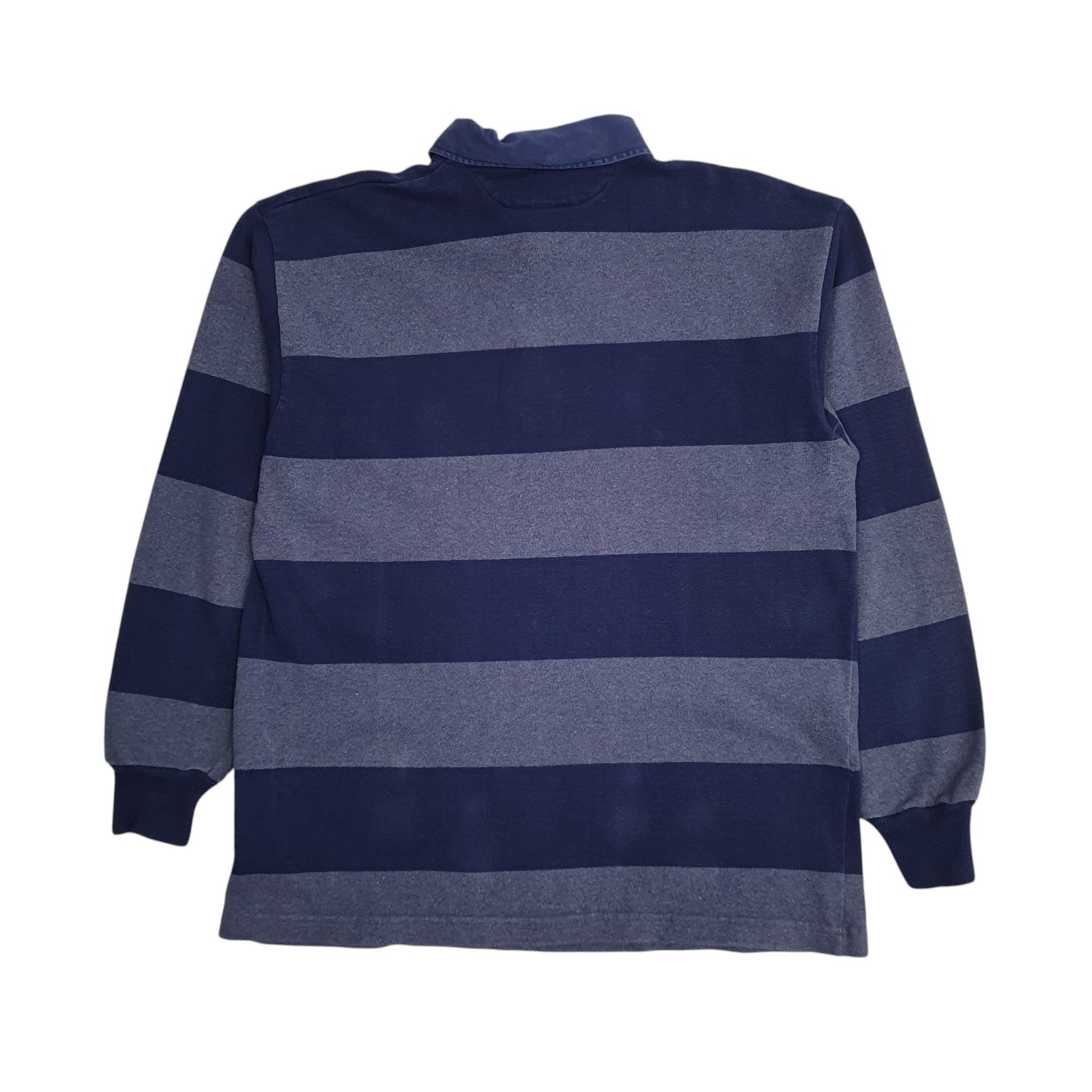 Mens Blue Barbarian Rugby Hoodie Polo Shirt