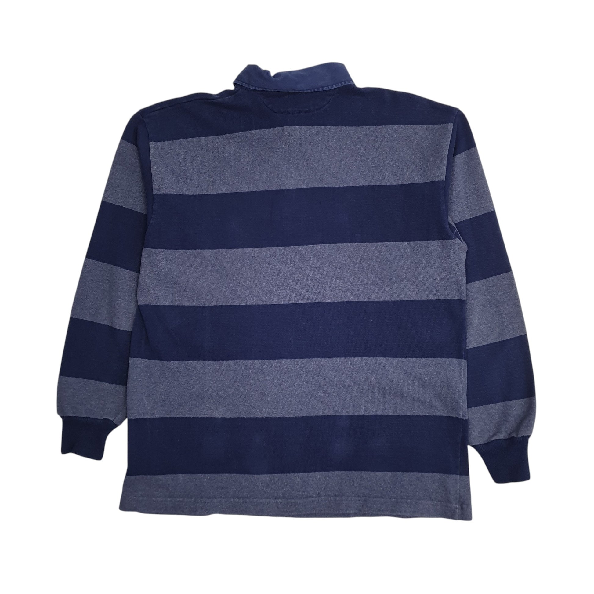 Mens Blue Barbarian Rugby Hoodie Polo Shirt